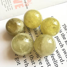 Esfera de citrino, gemas naturales, cuarzo Cristal, sanador, Reiki, bolas hogareñas para Decoración 2024 - compra barato