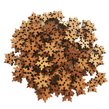 100 штук ретро Снежинка деревянные Швейные Кнопки 2 отверстия для шитья скрапбукинга 2024 - купить недорого
