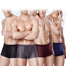Men's Ice Silk Breathable Underwear Mens Mesh Pants Transparent Boxershorts Men Boxer Shorts Hombre Trunk Underwears 2024 - buy cheap
