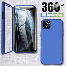 Luxo 360 graus capa completa para o iphone 12 pro max 12 mini 11 x xr xs max 7 8 6s 6 plus 5 5S se 2020 à prova de choque caso vidro 2024 - compre barato