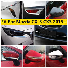 Rear Fog Light Lamp / Rearview Mirror Strip Cover Trim Carbon Fiber Look / ABS Chrome Accessories For Mazda CX-3 CX3 2015 - 2021 2024 - buy cheap