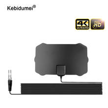 Kebidumei cabo de antena digital para sinal de tv, antena plana hd 200 p 4k de alcance para 1080 milha, amplificador de sinal hdtv 2024 - compre barato