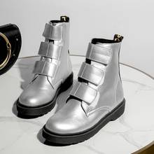 Plus Size 9 10 11 12 botas mulheres sapatos ankle boots para mulheres senhoras botas de Fivela calcanhar plana cabeça redonda 2024 - compre barato