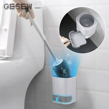 Gesew escova de limpeza de casa, escova de silicone para limpeza do vaso sanitário montado na parede ferramenta de limpeza, armazenamento de água acessórios de banheiro 2024 - compre barato