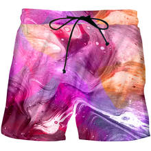 Ujwi novos homens calções casuais impressão 3d colorido rosa misturado céu estrelado planetas board shorts homme secagem rápida calções de treino 2024 - compre barato