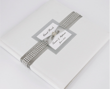 Personalizado diamante elegante diário de casamento personalizado marfim casamento guestbook bacherette escolhas de cores strass festa de aniversário 2024 - compre barato