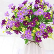 Ramo de flores artificiales de seda para decoración del hogar, bonito ramo de flores de boda, con 28 ramas, 1 unidad 2024 - compra barato