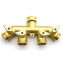 Solid Brass Heavy Duty Garden Hose Connector 4 Way Tap Splitter 3/4 inch Water Faucet Adapter Gardening Pipe Connectors 2024 - buy cheap