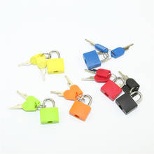 1PC Small Mini Strong Steel Padlock Travel Suitcase Diary Lock With 2 Keys Colored Plastic Case Padlock Decoration 22.5x30.2mm 2024 - buy cheap