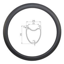 415g 255tg v freio 700c 35mm sem câmara clincher estrada bicicleta de carbono aro 21mm largura interna vbrake roda da bicicleta 16 18 20 24 28 32 furo 2024 - compre barato