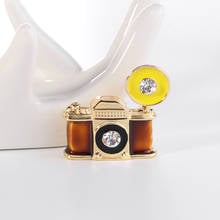 Red Rhinestone Camera Photography Brooch Lover Enamel Lapel Pin Badge Pins Gift For Friend Trinkets 2024 - buy cheap