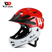 WEST BIKING Kids Cycling Helmet 2 In 1Full Covered Protective Hat Detachable Adjustable Size Children Sports MTB Bike Helmet 2024 - buy cheap