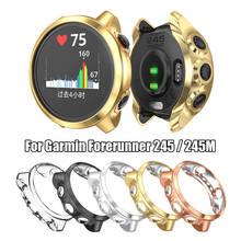 Funda de reloj de TPU suave a la moda, cubierta protectora de reloj de pulsera, protectores de pantalla duros a prueba de golpes para Garmin Forerunner 245 / 245M 2024 - compra barato