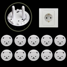 10pcs EU Stand Power Socket Cover 2 hole Electrical Outlet Baby Child Safety Electric Shock Proof Plugs Protector Rotate Cover 2024 - buy cheap