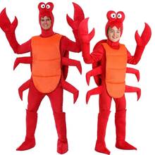 Новый Хэллоуин Косплей взрослых мужчин Рождество красный костюм лобстера взрослых для вечерние свободные Краб животных вечерние костюмная Пижама для детей 2024 - купить недорого
