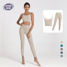 SEVEN SKIN Naked-Feel Yoga Set 2pcs Yoga High Waist Leggings+Sports Bra Women Fitness Suits Yoga Clothes Gym Workout Sportswear 2024 - buy cheap