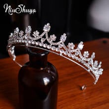 NiuShuya Rhinestone Crystal Cubic Zirconia Wedding Tiara Crown Bridal Hair Accessories Bridesmaids Princess Women Jewelry 2024 - buy cheap