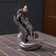 Bergamot Ceramic Backflow Incense Burner Base Home Decorations Waterfall Back Flow Incense Holder Free 10 pcs Incense Cones 2024 - buy cheap