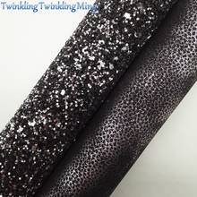 Черная блестящая ткань, металлическая искусственная ткань, листы синтетической кожи для банта A4 21x29 см мерцание Ming XM777 2024 - купить недорого