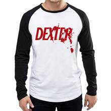 Camiseta de manga larga con Logo de Dexter para hombre, camisetas Unisex de Color blanco, ropa de Drama de TV, Dropshipping 2024 - compra barato