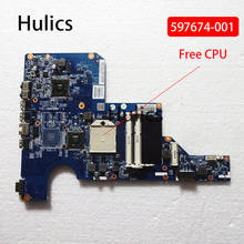 Hulics оригинал для HP G62 G42 CQ62 CQ42 материнская плата для ноутбука 597674-001 DDR3 основная плата Бесплатный процессор 2024 - купить недорого