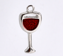 Doreen Box Lovely Charm Pendants Goblet Red Wine Glass Silver Color Enamel Red 20x9mm,20PCs  (B22339) 2024 - buy cheap