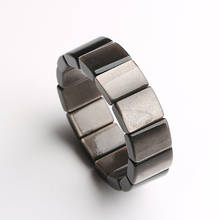 JoursNeige-pulsera de piedra de Obsidiana Natural auténtica para hombre y mujer, brazalete con piedra energética, joyería 2024 - compra barato