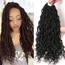 Faux Locs Synthetic 18 inch Crochet braid Hair Extensions 24 strands/pack Braids Ombre Braiding Hair Synthetic Afro brown Braids 2024 - buy cheap