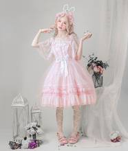 Princess tea party sweet lolita dress vintage lace bowknot high waist victorian dress kawaii girl gothic lolita jsk loli cos 2024 - buy cheap