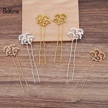 BoYuTe-Tiara para el pelo con forma de hoja de pino, Tiara para el pelo de aleación de Metal de 20x25MM, accesorios de joyería para el cabello para bodas, 20 unids/lote 2024 - compra barato