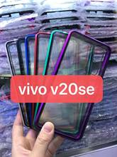 Vivo v20 se caixa magnética 360 frente + traseira caso de vidro temperado dupla face vivo v20 pro y20 y20i y20s y50 y30 metal pára-choques funda 2024 - compre barato