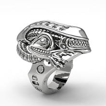 Classic Men Silver Color Stainless Steel Ring Space Terror Alien Ring Hip Hop Punk Ring Banquet Jewelry Birthday Gift 2024 - buy cheap