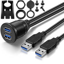 Cable de extensión USB 3,0 macho a USB 3,0 hembra para montaje empotrado de coche, Cables de extensión USB 3,0 para Panel de salpicadero de barco y camión, 1m 2024 - compra barato