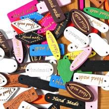 100Pcs Wood Button Handmade Labels Garment Wooden Labels Hand Made Tags For Scrapbooking Jeans Bags Clothes DIY Sewing Supplies 2024 - buy cheap