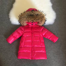 Casaco longo de inverno infantil com capuz, jaquetas para meninos e meninas, roupa de neve grossa à prova de vento, 2020 2024 - compre barato