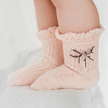 Newborn Infant Cotton Lace Bow Socks Toddler Children Girls Kids Summer White Mesh Thin Cute Princess Long Sock Baby Accessories 2024 - buy cheap