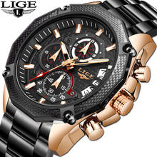 LIGE Mens Watches Top Brand Luxury All Steel Chronograph Quartz Watch Men Military Sport NAVI FORCE Wristwatch Relogio Masculino 2024 - buy cheap