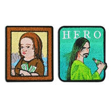 Alta qualidade espaço pintura a óleo herói letras faça você mesmo patches bordados personagens engraçados homem mulheres crachá costura em apliques 2024 - compre barato