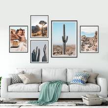 Estilo nórdico deserto cactus poster paisagem natureza joshua árvore quadros da lona cartazes e impressões arte da parede imagem casa decoração 2024 - compre barato