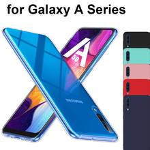 Яркие цвета: черный, красный синий прозрачный силиконовый чехол из ТПУ для Samsung Galaxy A80 A10 A30 A50 A9 2018 A5 A8 A6 плюс Чехол 2024 - купить недорого
