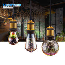Luckyled lâmpada e27 220v 110v 3d, para decoração por fogos de artifício, a60 st64 g80 g95 g125, lâmpadas para festa de casamento 2024 - compre barato
