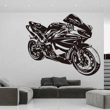 Adesivo de parede moto motor de tráfego, decalque de vinil para garotos, quarto decoração para motociclistas e motociclistas, adesivos para manobras 2024 - compre barato
