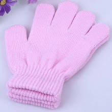 1 пара, детские волшебные перчатки, варежки для девочек и мальчиков, Детские эластичные зимние теплые вязаные перчатки, случайный цвет 2024 - купить недорого