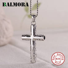 BALMORA 925 Sterling Silver Cross & Printed Pattern Pendant for Men Fashion Ethnic Christian Jewelry Accessories Without a Chain 2024 - buy cheap