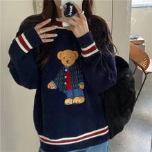 Sudadera con capucha de oso bonito para mujer, suéter cálido de estilo coreano Harajuku Kawaii, chándal holgado, prendas de vestir, TOP 2024 - compra barato