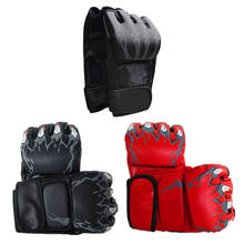 Guantes de boxeo deportivos gruesos para adultos, manoplas de medio dedo para entrenamiento de Kick Boxing, Multicolor, 1 par 2024 - compra barato