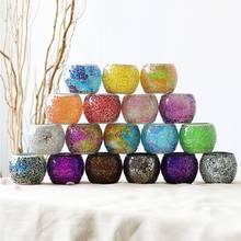 1pcs Mosaic Candle Holder  Glass Tea Light Candelabrum Mood Light Holder Case Tabletop Ornament Candlestick Home Desk Decor Gift 2024 - buy cheap