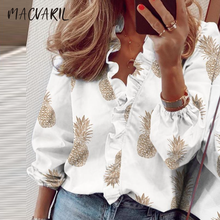 Blouses Elegant Shirt Chemise Womens Tops Blusa Long-Sleeve White Femme Ladies Feminina V-Neck Office Lady Shirt 2024 - buy cheap