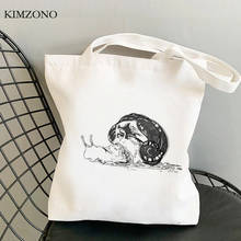 Junji Ito shopping bag handbag bolsa bolso cotton shopper bolsas de tela bag ecobag tote jute reusable sac tissu 2024 - buy cheap