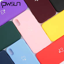 IPWSOO-funda de teléfono de Color caramelo para iPhone X, XS, XR, Xs, Max, Love Heart, carcasa lisa de TPU ultrafina para iPhone 6, 6s, 7, 8 Plus 2024 - compra barato